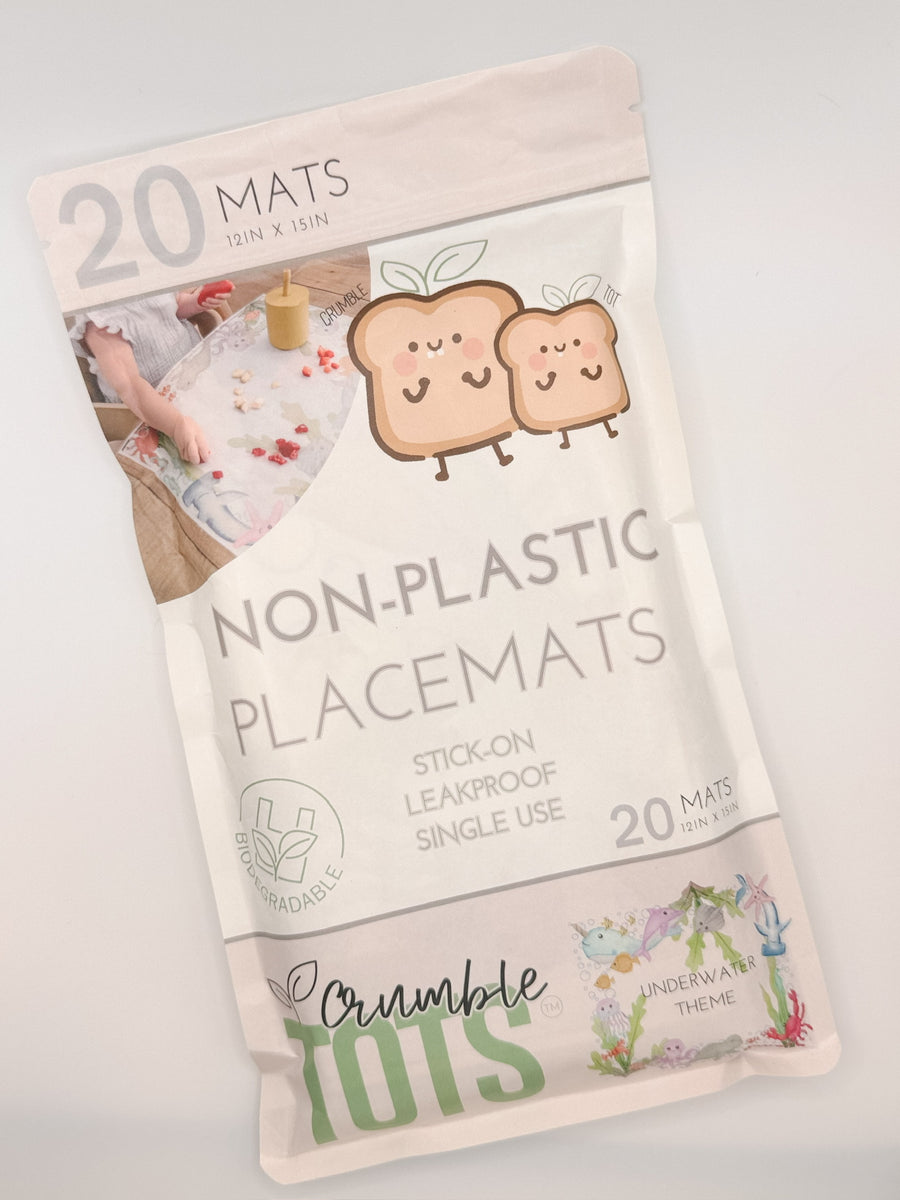 Disposable Biodegradable NON-PLASTIC Placemat with Stick On, Ocean Theme, 15 x 12 inches